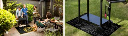 Enjoy a bbq with friends but don't forget to protect your floor with a bbq mat.